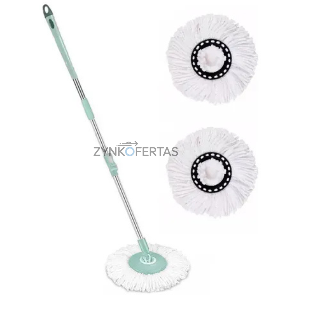 Trapeador 360 De Microfibra Con Balde Escurridor Reforzado con 2 Mopa