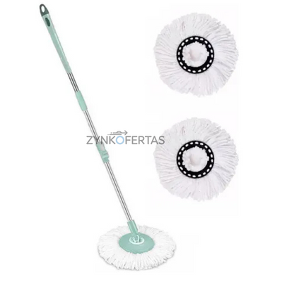 Trapeador 360 De Microfibra Con Balde Escurridor Reforzado con 2 Mopa