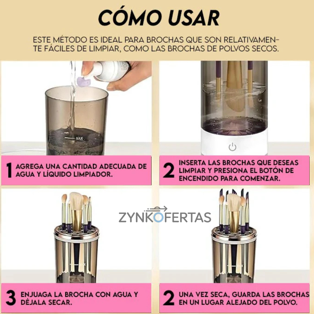 Limpiador Automático de Brochas de Maquillaje  GlowClean